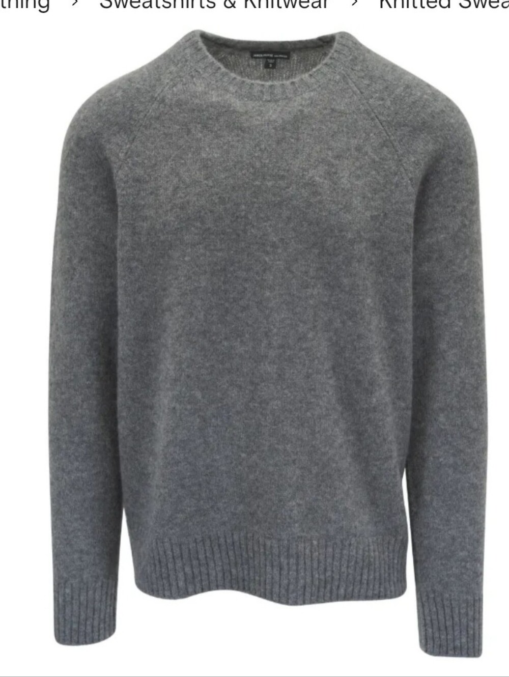 James Perse Gray Crewneck Sweater - Soft Heather Charcoal Size 2